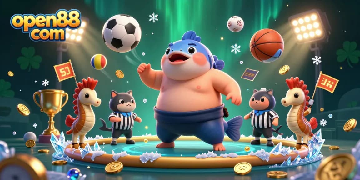 Experience thrilling moments with open88 com as colorful 3D characters engage in sports betting action.