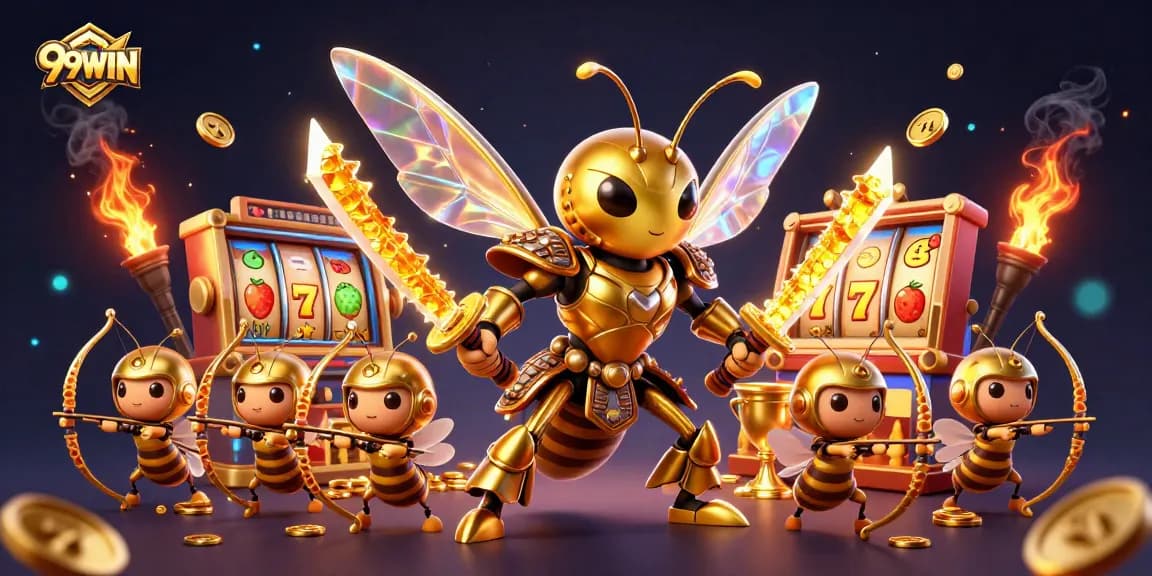 Engage thrilling slot adventures at 99WIN with captivating giant hornet samurai and treasure elements.