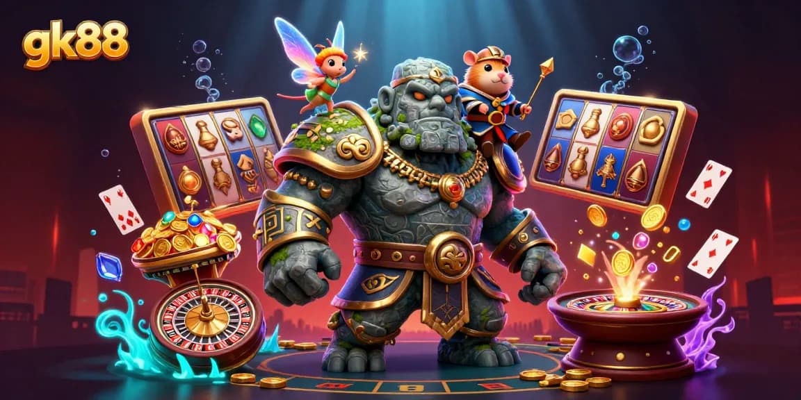 Engage in thrilling gameplay on gk88 with vibrant slots, cards, and magical characters.