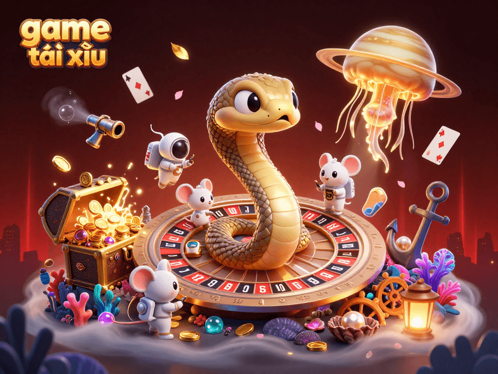 Experience the excitement of game tài xỉu with thrilling cosmic dealers and playful betting mice!