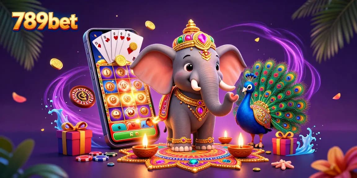 Experience exciting gameplay with 789bet featuring an elephant and slot machines in a vibrant casino scene.