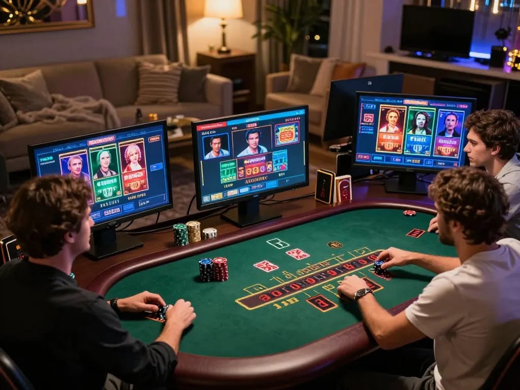 Players enjoying an exciting game on 789win casino's online platform during a virtual casino night.