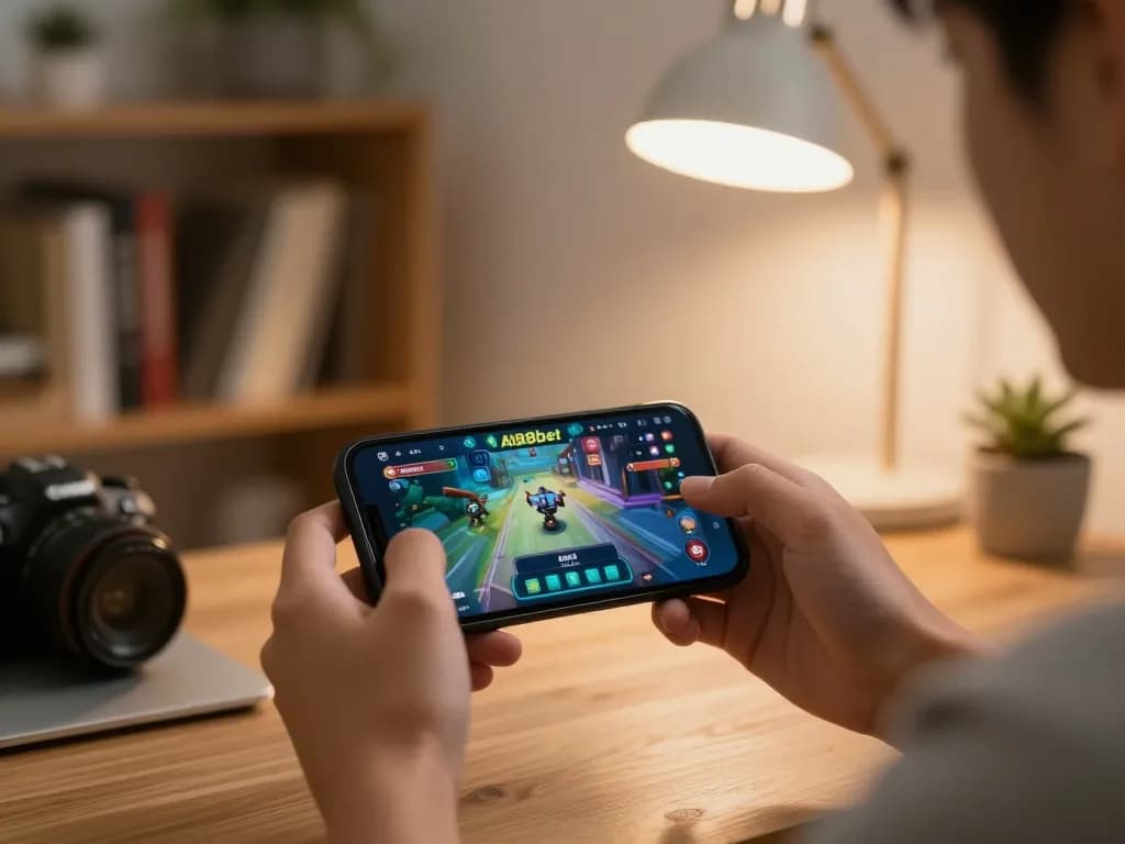 Engaged in strategic gaming on the AI88bet app in a cozy home office environment.