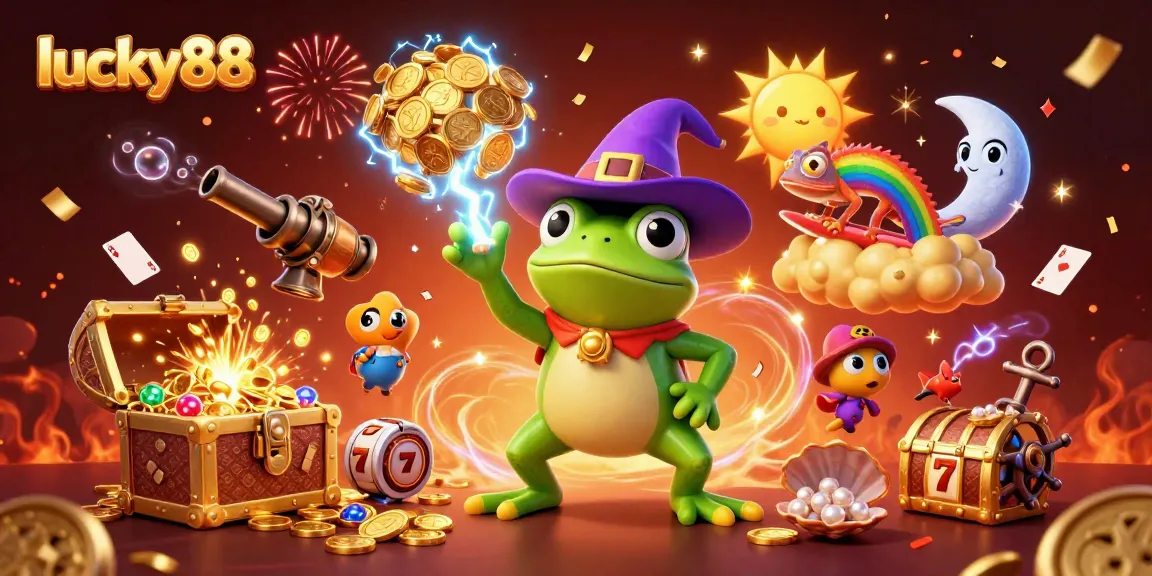 Engage with lucky88 in a vibrant casino scene filled with golden coins and dynamic characters.