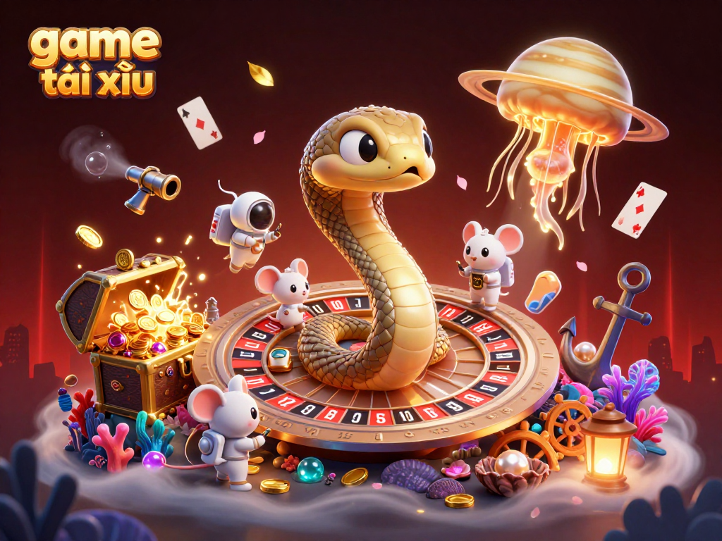 Experience the excitement of game tài xỉu with thrilling cosmic dealers and playful betting mice!