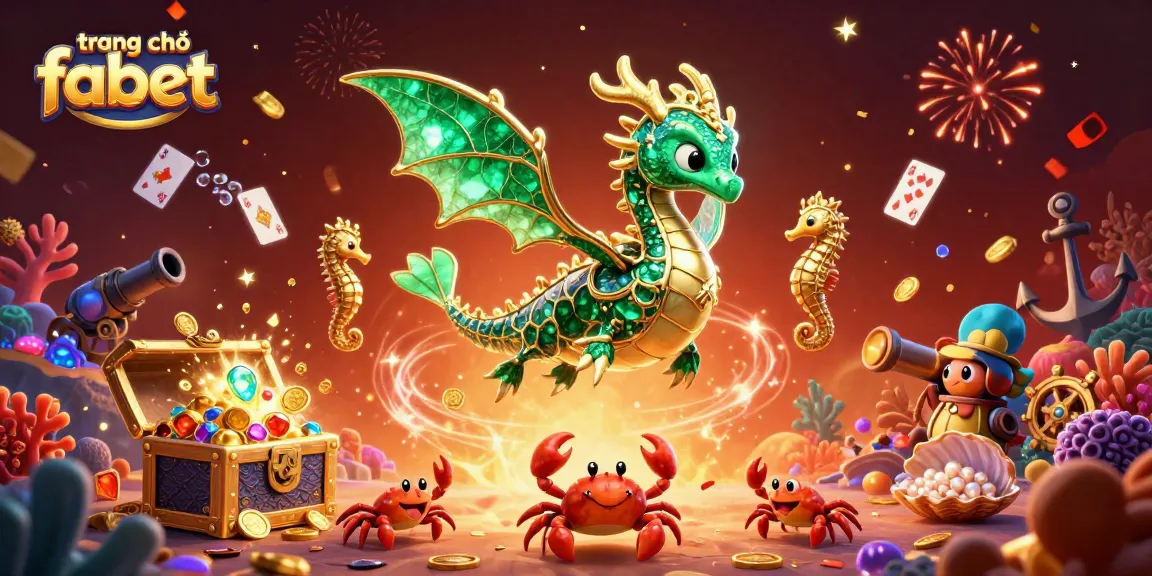 Experience excitement at trang chủ fabet with a shimmering sea dragon and waves of gold coins.