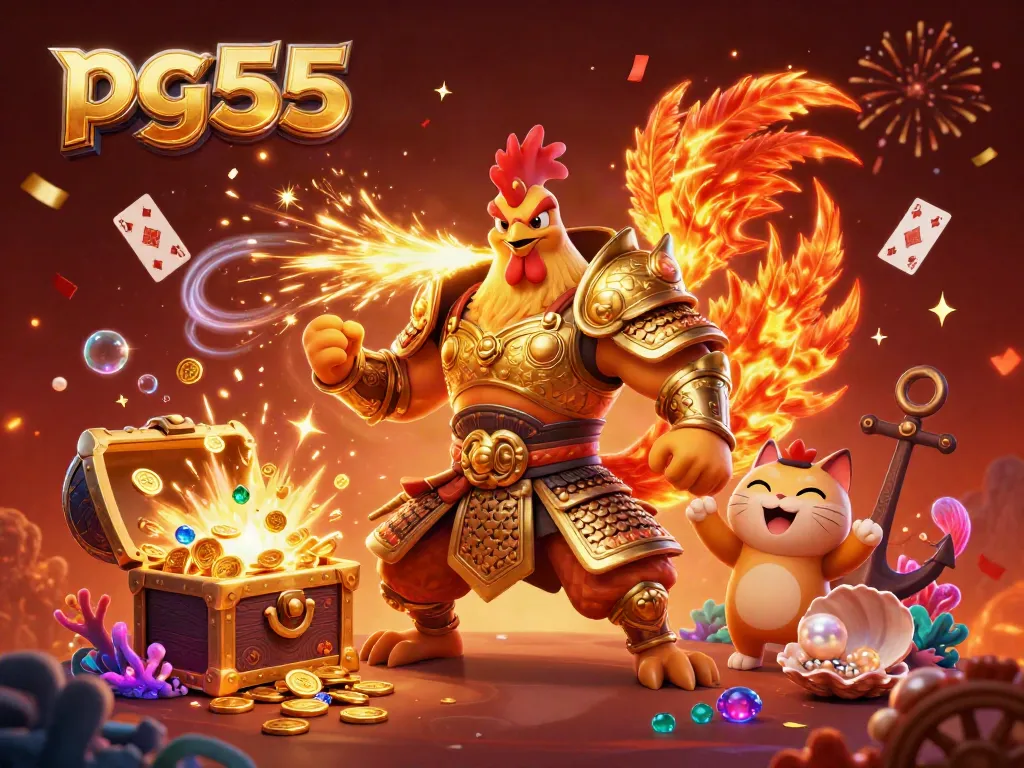Engage with thrilling slots action featuring epic rooster and dragon characters at pg55 casino.