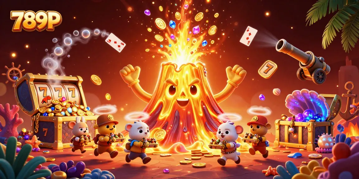 Experience wild wins with 789P's golden volcano, treasure gems, and dynamic slot reels.