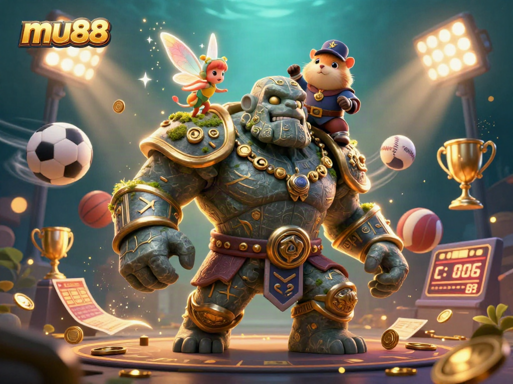 Experience mu88's thrilling gaming world with enchanting characters and vibrant sports elements.