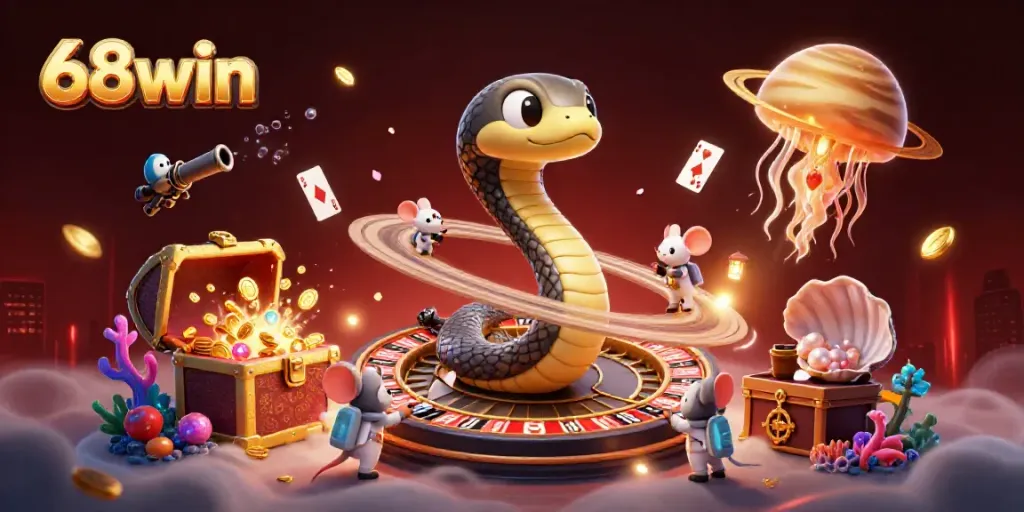 Experience thrilling gameplay with 68win's vibrant casino adventure featuring unique cosmic characters.