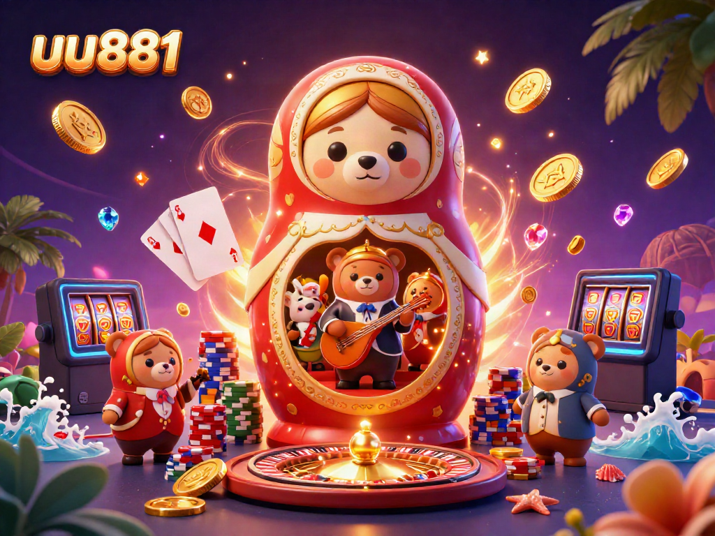 Experience exhilarating gaming with uu881 as 3D characters showcase a casino atmosphere with rich visuals and dynamic elements.