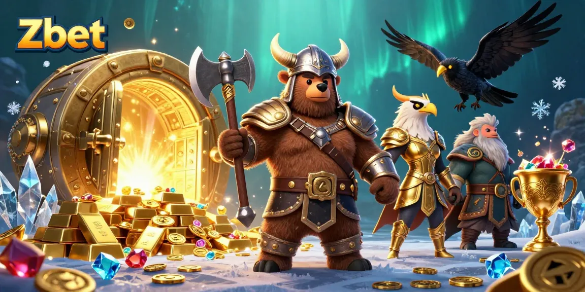 Zbet brings thrilling online gaming to life with vibrant Viking and Valkyrie characters amidst treasure