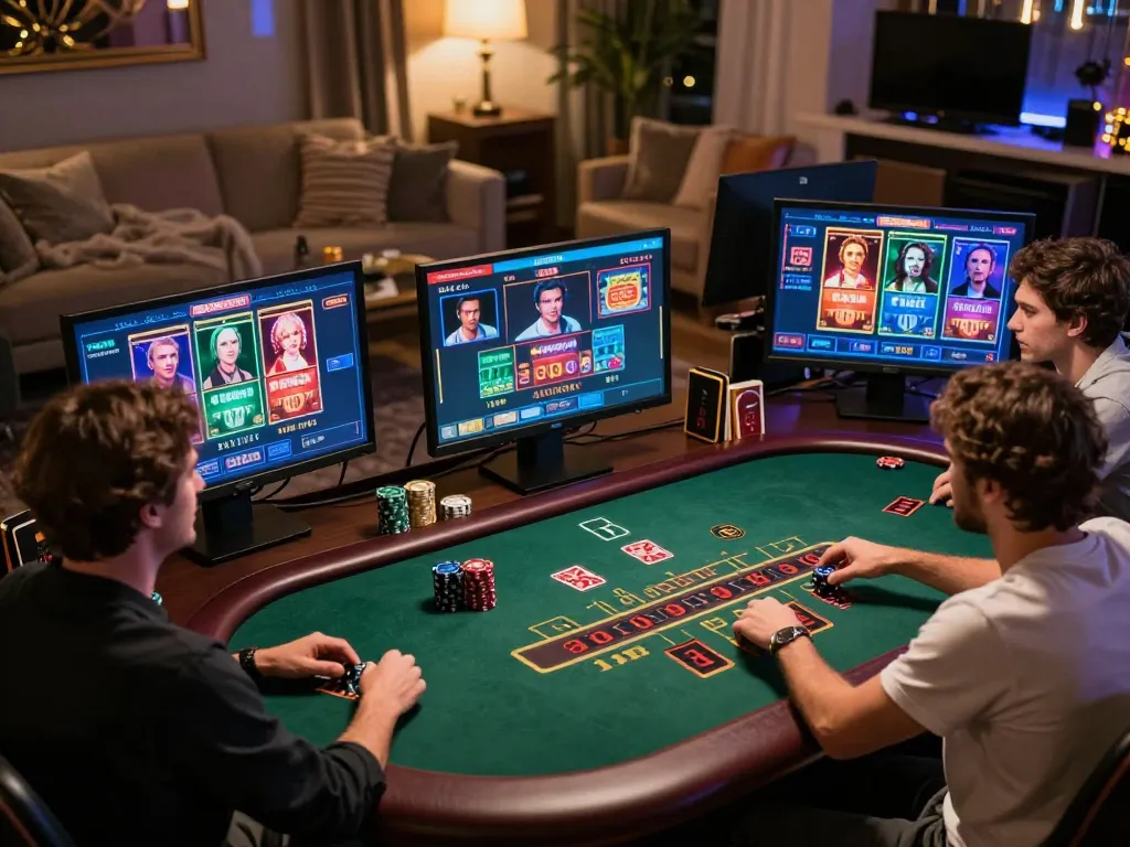 Players enjoying an exciting game on 789win casino's online platform during a virtual casino night.