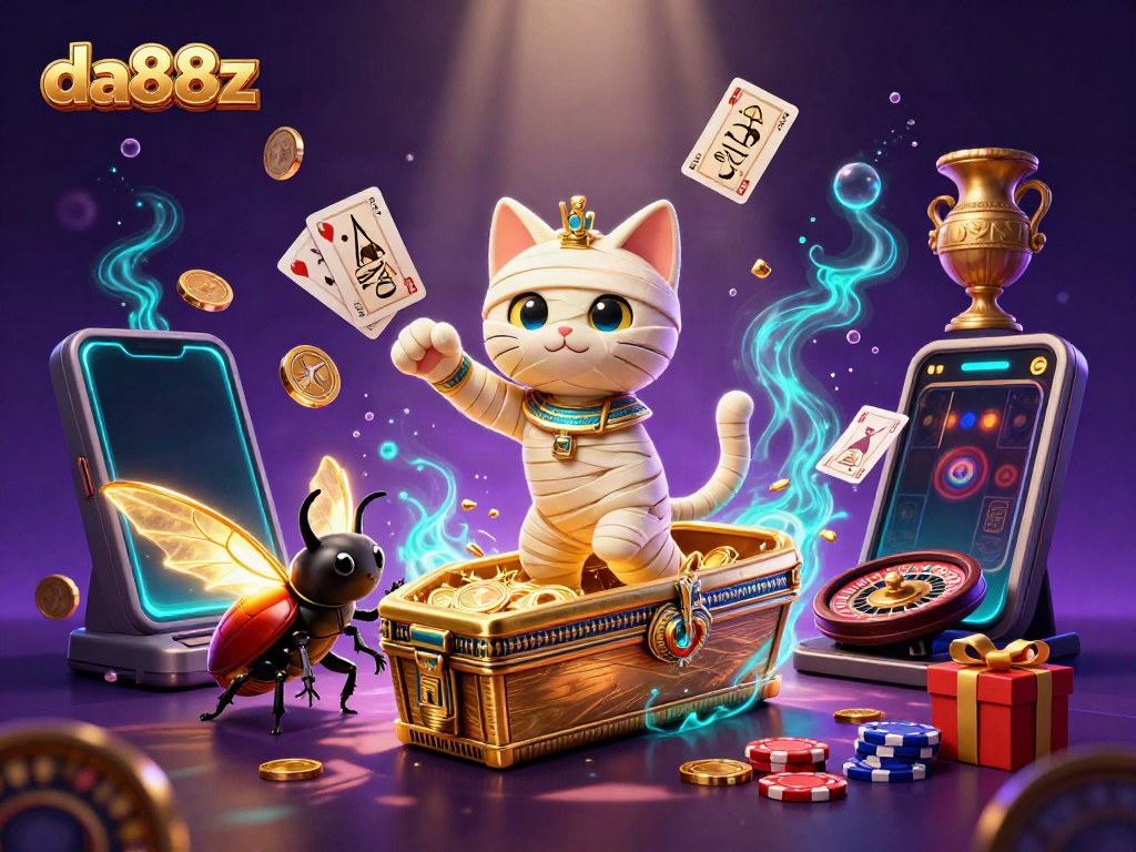 Experience the thrill of da88z with vibrant 3D casino elements and an exciting Egyptian theme.