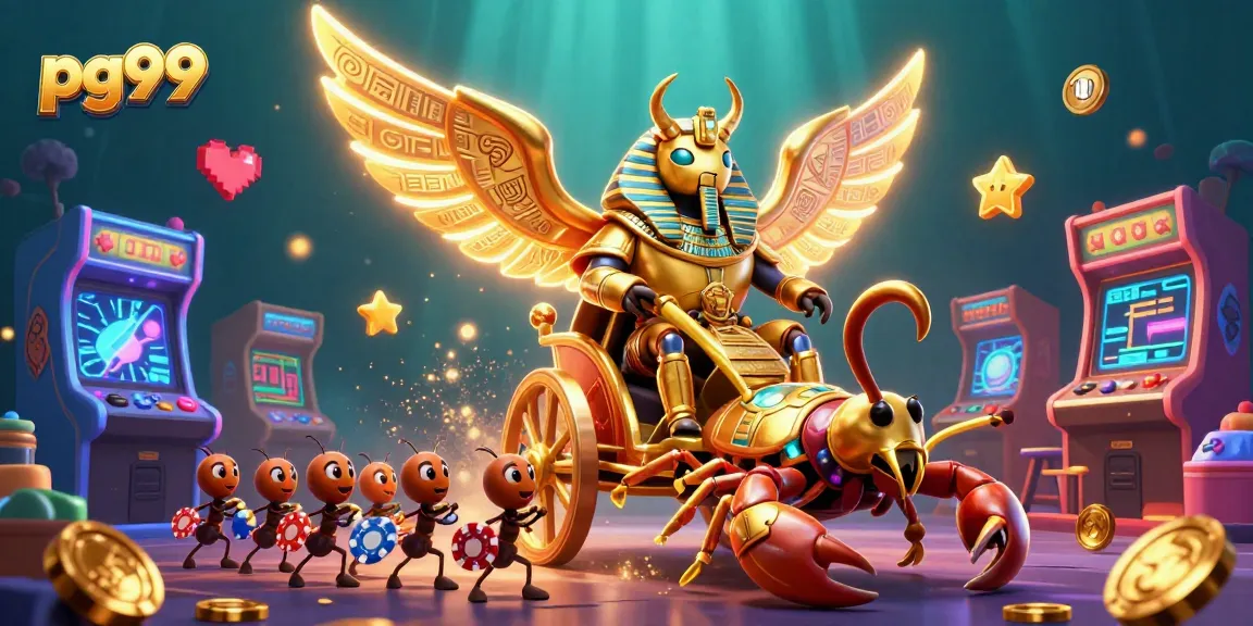 Experience the excitement of pg99 as you bet on wild chariot races with animated characters.