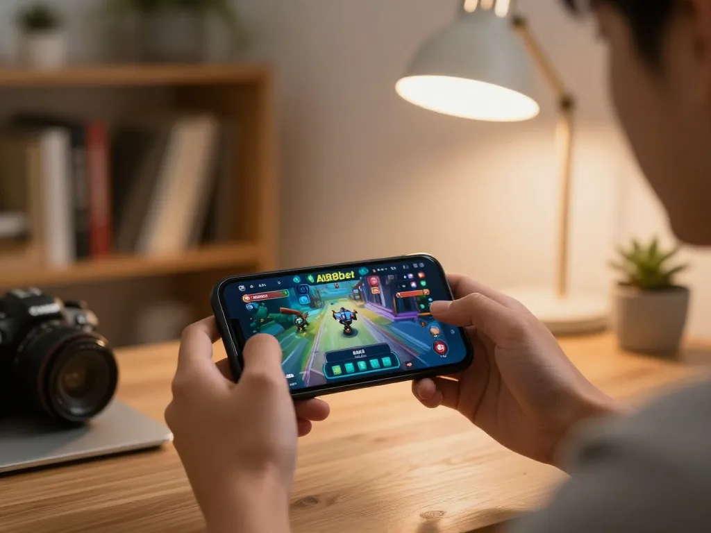 Engaged in strategic gaming on the AI88bet app in a cozy home office environment.