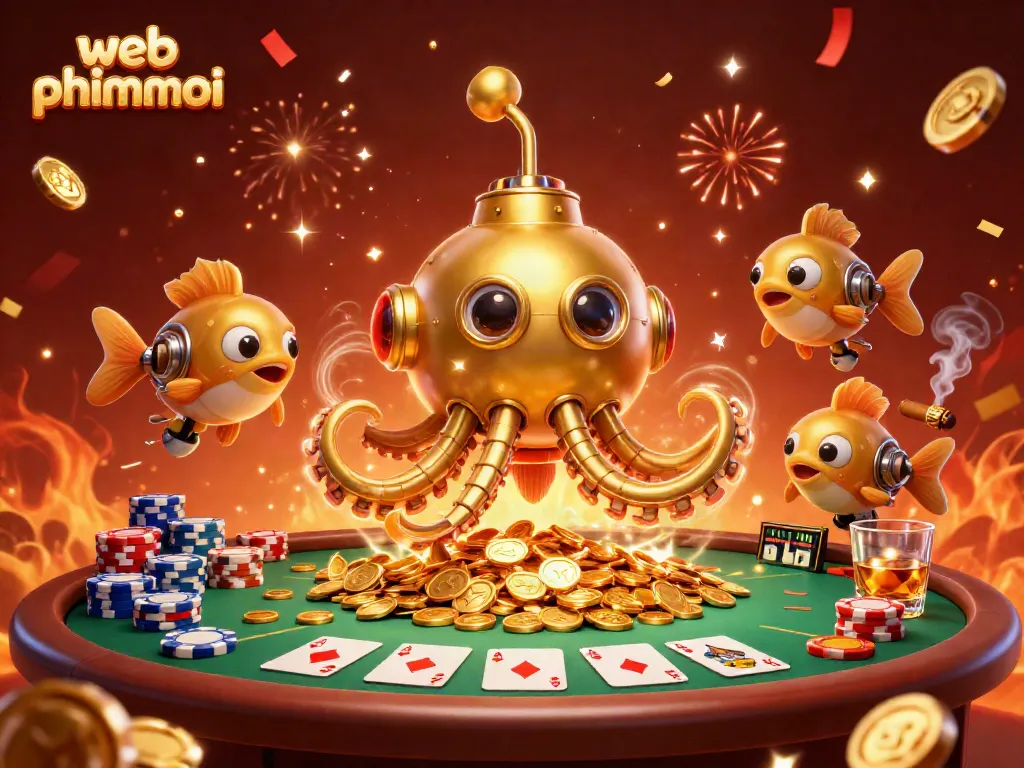 Experience thrilling excitement with web phimmoi in a vibrant casino-themed illustration.