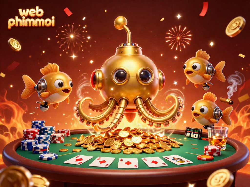 Experience thrilling excitement with web phimmoi in a vibrant casino-themed illustration.