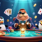 Experience thrilling underwater poker action with 58win1's vibrant characters and game elements.