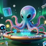 Engage in thrilling gaming experiences at lc88 with a vibrant alien octopus and digital neon elements.