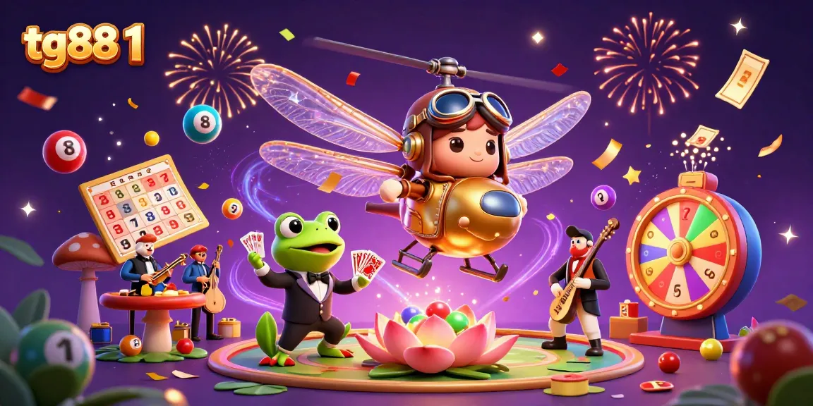 Experience tg88 1's vibrant casino atmosphere with animated characters engaging in gaming.