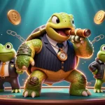 Experience thrilling casino action with o8’s vibrant 3D illustration featuring a snapping turtle and frog enforcers.