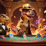 Experience the excitement at fast payouts online casino with a velociraptor card counter and a stegosaurus pit boss.