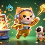 Experience the thrilling atmosphere of 58win with vibrant slot machines and dynamic casino elements in a unique cosmic setting.