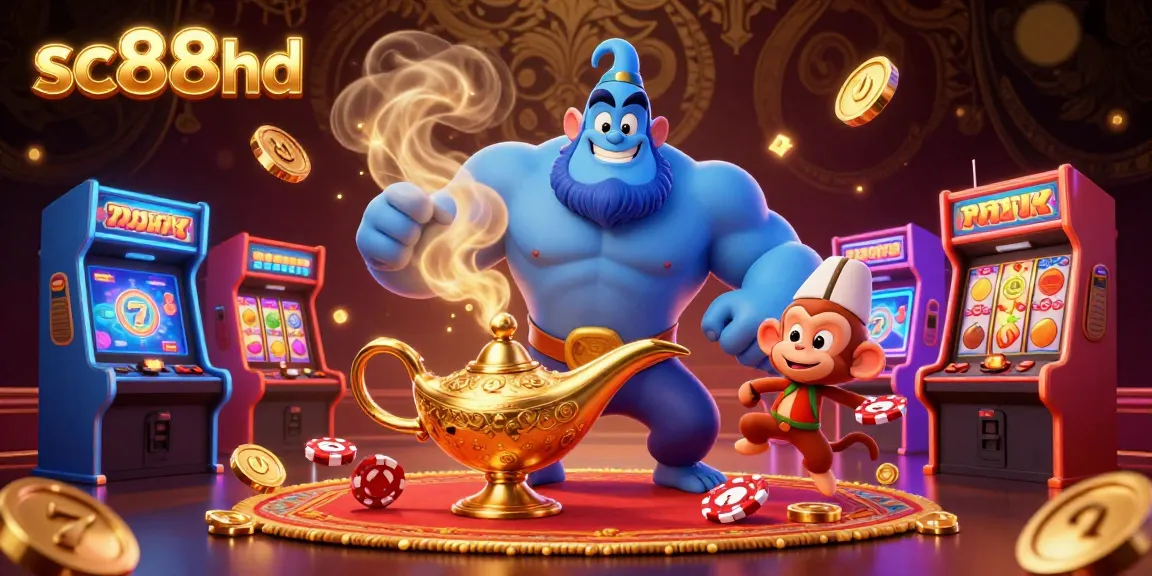 Engage with the thrilling sc88hd casino experience through vibrant illustrations of slot games, characters, and creative elements.