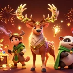 KK55 players enjoying exciting slot games with vibrant fantasy elements and dazzling treasure.