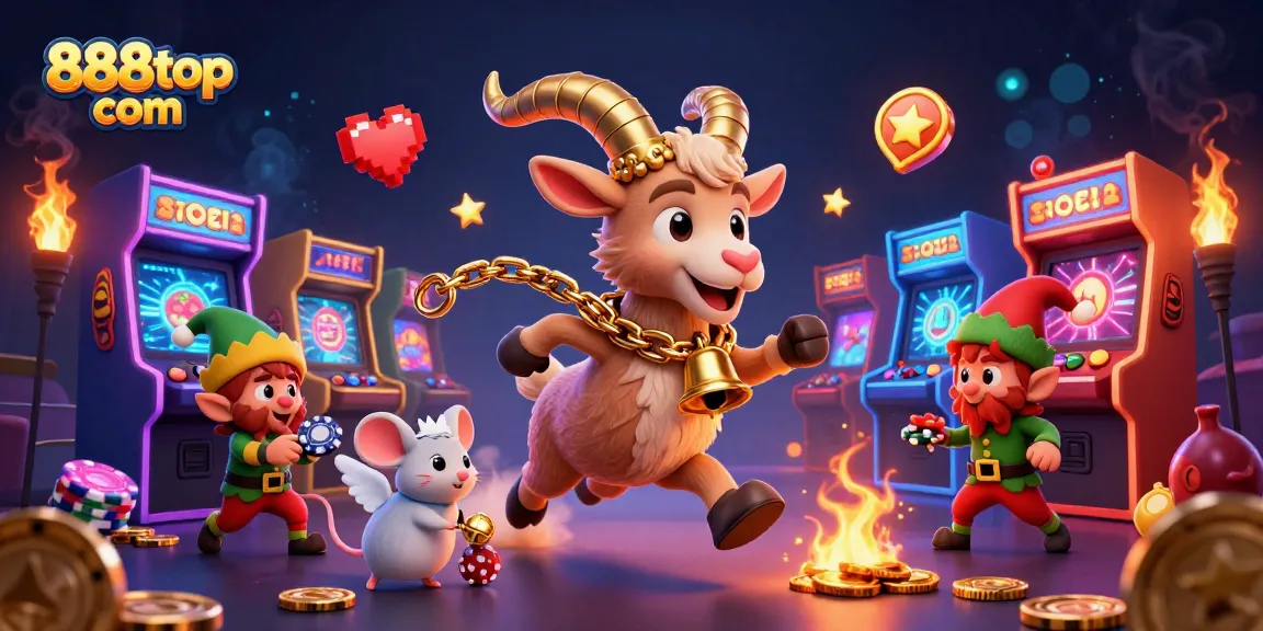 Experience excitement at 888top com with a lively casino scene full of characters and gaming elements.